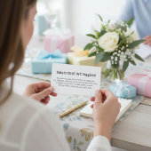 Baby's First Art Supplies Request Baby Shower Informatiekaartje