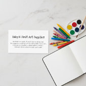 Baby's First Art Supplies Request Baby Shower Informatiekaartje