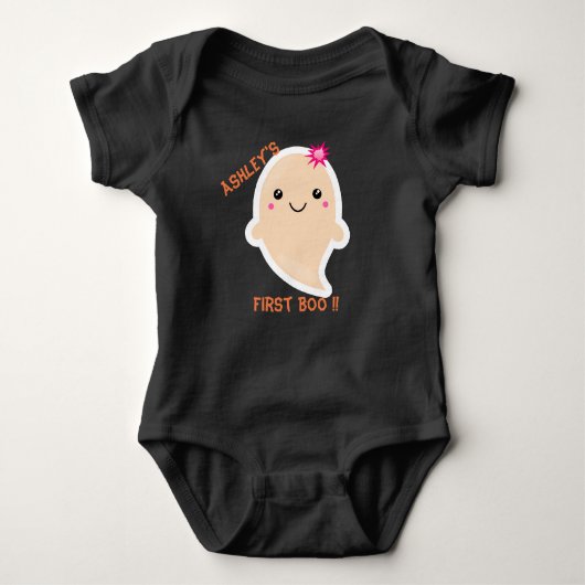 Baby's First Boo Halloween Costume Bodysuit-Kawaii Romper (Voorkant)