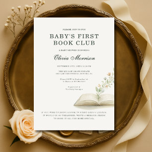 Baby's First Book Club Baby Shower Kaart