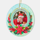 Baby's First Christmas Custom Name Photo Keepsake Keramisch Ornament (Links)