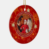 Baby's First Christmas Custom Name Photo Keepsake Keramisch Ornament (Rechts)
