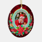 Baby's First Christmas Custom Name Photo Keepsake Keramisch Ornament (Rechts)