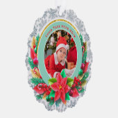 Baby's First Christmas Custom Name Photo Keepsake Ornament Kaart (Rechts)