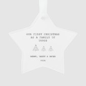 Babys First Christmas/Family Of 3 Star Ornament (devant)
