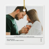 Babys First Christmas Joyful Birth Announcement Keramisch Ornament (Achterkant)