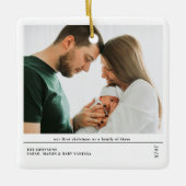 Babys First Christmas Joyful Birth Announcement Keramisch Ornament (Voorkant)