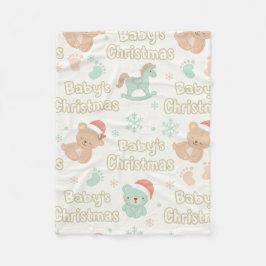 Baby's First Christmas Keepsake Milestone  Fleece Deken