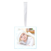 Baby's First Christmas | Light Blue Multi Photo Kubus Ornament (Rechts)