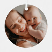 Baby's First Christmas Minimal  Photo  Metalen Ornament (Voorkant)