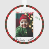 Baby's First Christmas Name Year Teddy Bear (dos)