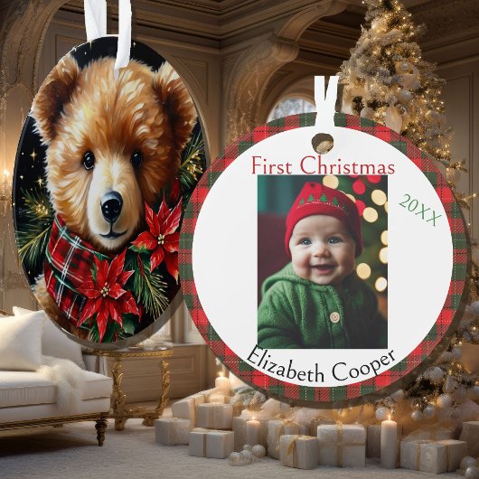 Baby's First Christmas Name Year Teddy Bear