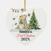 Baby's First Christmas Ornament | Bear & Bees Cust (Achterkant)
