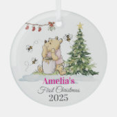 Baby's First Christmas Ornament | Bear & Bees Cust (Voorkant)