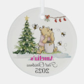Baby's First Christmas Ornament | Bear & Bees Cust (Achterkant)
