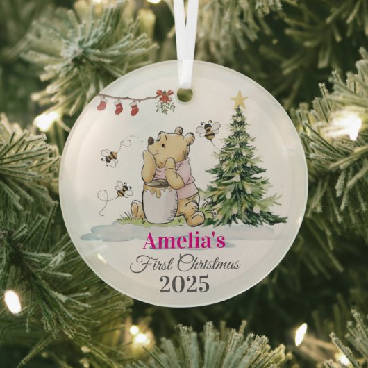 Baby's First Christmas Ornament | Bear & Bees Cust (Insitu)