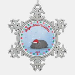 Baby's First Christmas - Pewter Hippo Ornament
