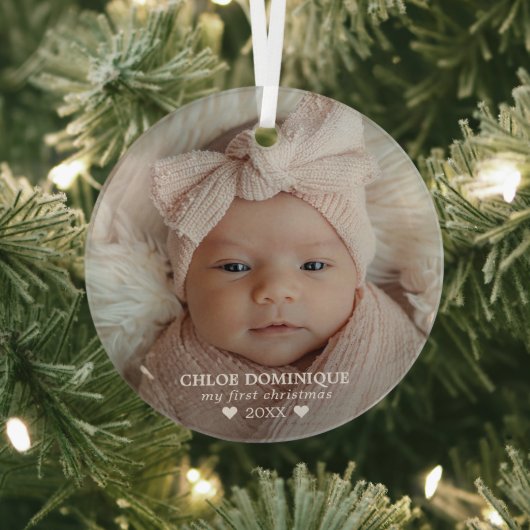 Baby's First Christmas Photo Glas Ornament (Insitu)