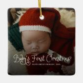 Babys First Christmas Photo Keramisch Ornament (Voorkant)