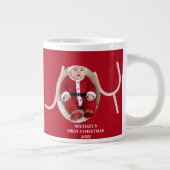 Baby's First Christmas Photo Red Coffee Mug Extra Grote Beker (Rechts)