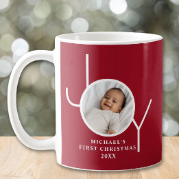 Baby's First Christmas Photo Red Koffiemok