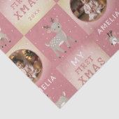 Baby's First Christmas Pink Deer Photo Tissuepapier (Detail)