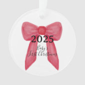 Baby's First Christmas Red Bow Photo (devant)