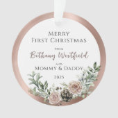Baby's First Christmas Rose Gold Photo Keepsake (devant)
