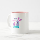 Babys First Easter Funny Rabbit Coffee Mok (Voorkant links)
