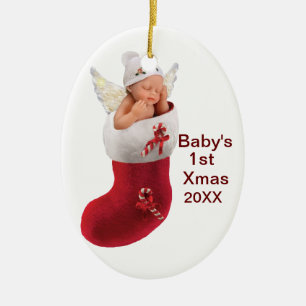 babys first kerstainornament - aanpasbaar keramisch ornament