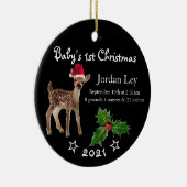 Babys First kerstcadeautje Deer Ceramic Ornament (Rechts)