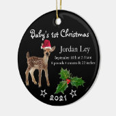 Babys First kerstcadeautje Deer Ceramic Ornament (Links)