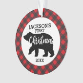 Babys First kerstfoto keramisch Ornament (voorkant)