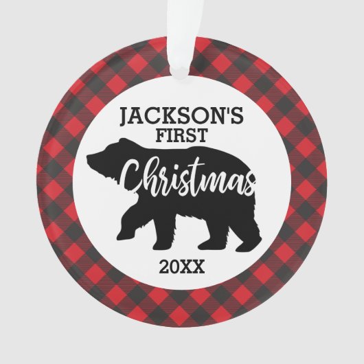 Babys First kerstfoto keramisch Ornament (voorkant)