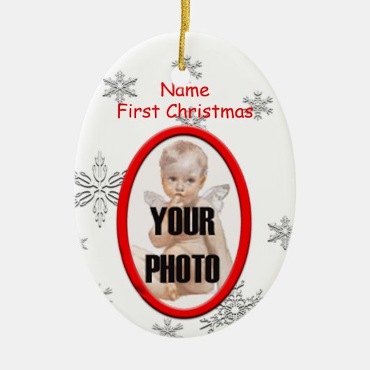 Babys First kerstfoto Lijst Ornament (Voorkant)