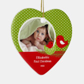 Babys First kerstfoto Ornament Baby Bird (Rechts)