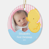 Babys First Kerstfoto Ornament Duck Boy (Links)