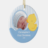 Babys First Kerstfoto Ornament Duck Boy (Rechts)