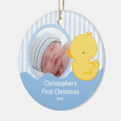 Babys First Kerstfoto Ornament Duck Boy (Links)