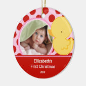 Babys First Kerstfoto Ornament Duck Boy (Links)