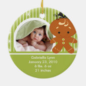 Babys First-kerstfoto-ornament Gingerbrood Keramisch Ornament (Achterkant)