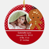 Babys First-kerstfoto-ornament Gingerbrood Keramisch Ornament (Achterkant)