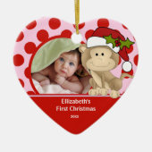 Babys First Kerstfoto Ornament Monkey (Voorkant)