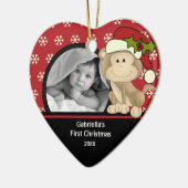 Babys First Kerstfoto Ornament Monkey (Links)
