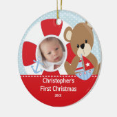 Babys First kerstfoto Ornament Sailboat (Links)