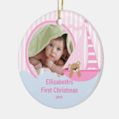 Babys First kerstfoto Ornament Sailboat (Links)