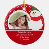 Babys First Kerstfoto Ornament Snowman (Achterkant)