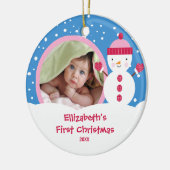 Babys First Kerstfoto Ornament Snowman (Links)
