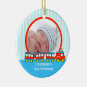 Babys First kerstfoto-sieraden Keramisch Ornament (Rechts)