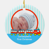 Babys First kerstfoto-sieraden Keramisch Ornament (Achterkant)